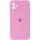 Чехол для iPhone 11 Silicone Case Square Full Camera Protective (Light pink)