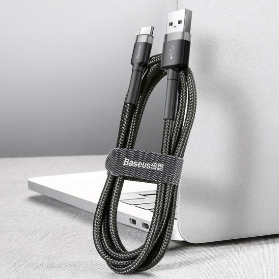 USB кабель для телефона Baseus Cafule Type-C Cable 3A (1m) (CATKLF-B) Черный / Серый USB кабель для телефона Baseus Cafule Type-C Cable 3A (1m) (CATKLF-B) Черный / Серый