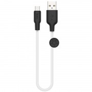 Кабель зарядки телефону, планшета Hoco X21 Plus Silicone MicroUSB Cable (0.25m) Чорний / Білий
