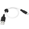 Кабель зарядки телефону, планшета Hoco X21 Plus Silicone MicroUSB Cable (0.25m) Чорний / Білий