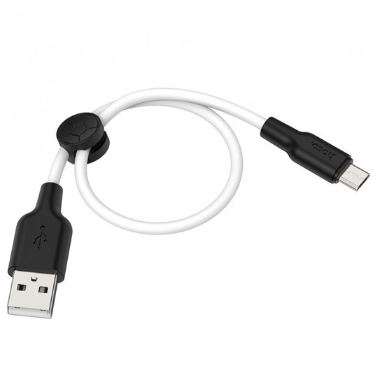 Кабель зарядки для телефона, планшета Hoco X21 Plus Silicone MicroUSB Cable (0.25m) Черный / Белый - изображение 1