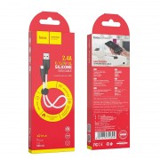 Кабель зарядки для телефона, планшета Hoco X21 Plus Silicone MicroUSB Cable (0.25m) Черный / Белый