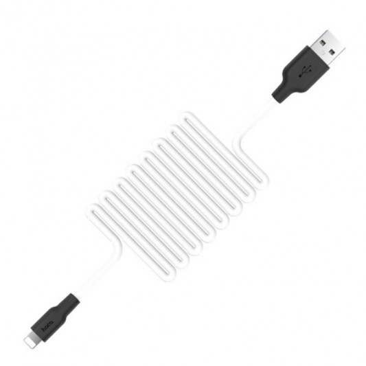Дата кабель Hoco X21 Plus Silicone Lightning Cable (2m) black_white - изображение 2