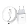 Зарядний пристрій Hoco C72A (1USB/2.1A) + Type-C Білий