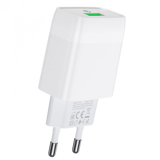 СЗУ Hoco C72Q Glorious QC3.0 18W (1USB-A) Белый - изображение 1