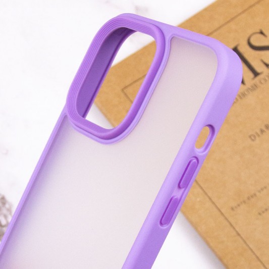TPU+PC чохол Metal Buttons для Apple iPhone 13 Pro Max (6.7") Бузковий - зображення 4 