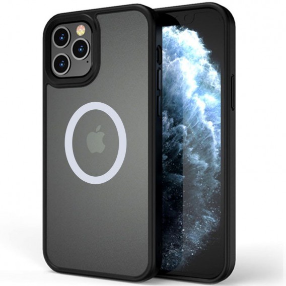 TPU+PC чехол для Apple iPhone 12 Pro Max (6.7"") - Metal Buttons with MagSafe Черный