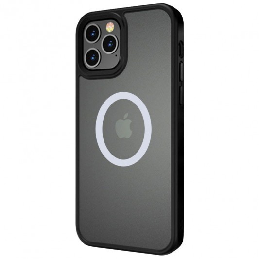TPU+PC чехол Metal Buttons with MagSafe для Apple iPhone 12 Pro Max (6.7") Черный - изображение 1