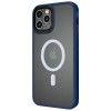TPU+PC чохол для Apple iPhone 12 Pro Max (6.7"") - Metal Buttons with MagSafe Синій