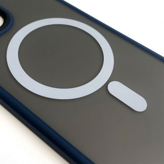 TPU+PC чехол Metal Buttons with MagSafe для Apple iPhone 12 Pro Max (6.7") Синий - изображение 2