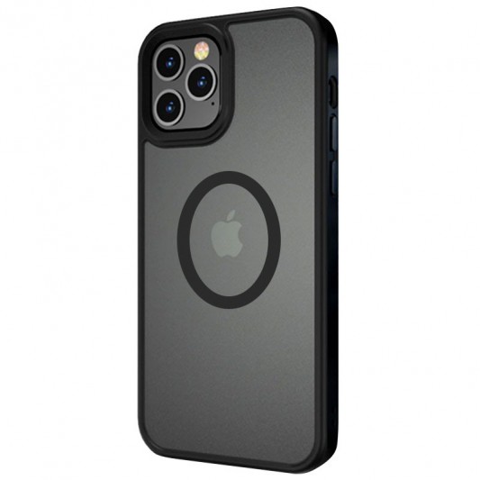 TPU+PC чехол Metal Buttons with MagSafe для Apple iPhone 13 Pro Max (6.7") Черный - изображение 1