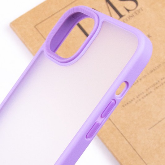 TPU+PC чехол Metal Buttons для Apple iPhone 14 (6.1") Сиреневый - изображение 4