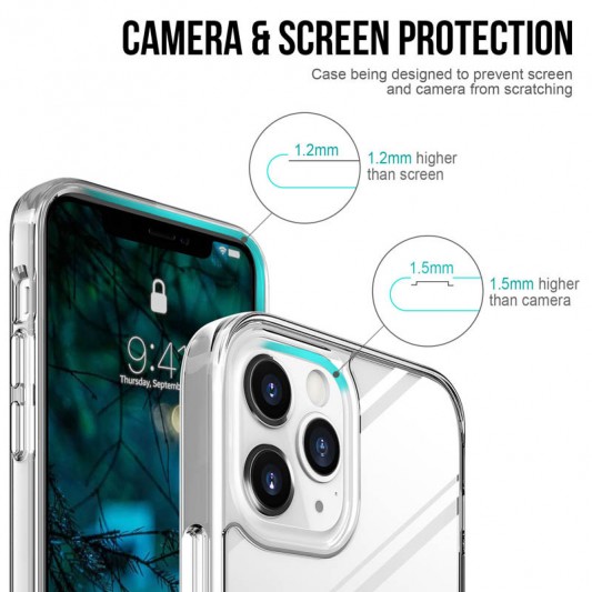 Чохол TPU Space Case transparent для Apple iPhone 12 Pro / 12 (6.1") Прозорий - зображення 4 
