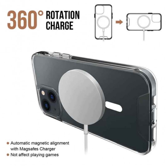 Чехол TPU Space Case with MagSafe для Apple iPhone 13 mini (5.4") Прозрачный - изображение 1