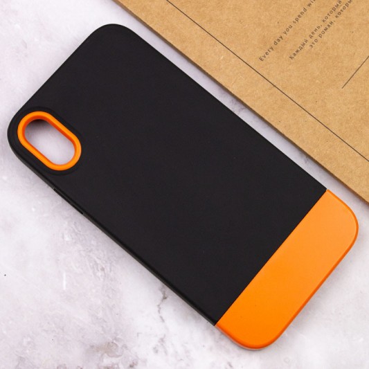 Чохол TPU+PC Bichromatic для Apple iPhone X / XS (5.8") Black / Orange - зображення 3 