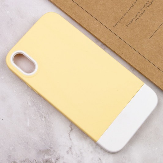 Чохол TPU+PC Bichromatic для Apple iPhone X / XS (5.8") Creamy-yellow / White - зображення 2 