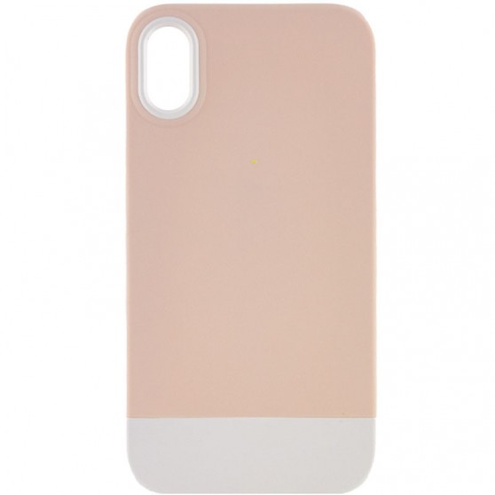 Чехол TPU+PC Bichromatic для Apple iPhone X / XS (5.8") Grey-beige / White