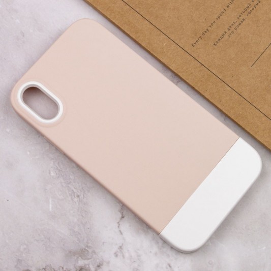 Чохол TPU+PC Bichromatic для Apple iPhone X / XS (5.8") Grey-beige / White - зображення 3 
