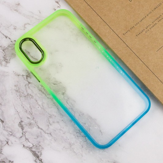 Чохол TPU+PC Fresh sip series для Apple iPhone XS Max (6.5") Бірюзовий / Лимонний - зображення 2 