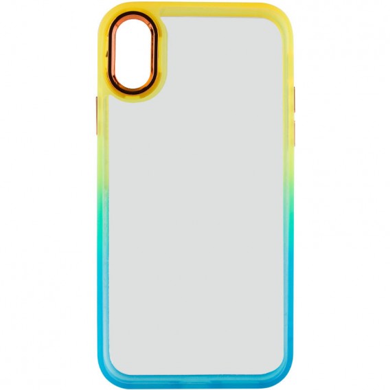 Чехол TPU+PC Fresh sip series для Apple iPhone XS Max (6.5"") Бирюзовый / Оранжевый