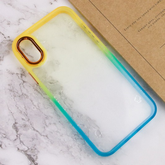 Чохол TPU+PC Fresh sip series для Apple iPhone XS Max (6.5") Бірюзовий / Помаранчевий - зображення 2 