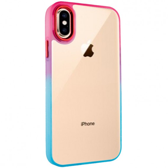 Чохол TPU+PC Fresh sip series для Apple iPhone XS Max (6.5"") Бірюзовий / Рожевий
