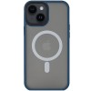 TPU+PC чехол Metal Buttons with MagSafe для Apple iPhone 14 (6.1) Синий