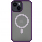 TPU+PC чохол Metal Buttons with MagSafe для Apple iPhone 14 (6.1") Темно-фіолетовий TPU+PC чохол Metal Buttons with MagSafe для Apple iPhone 14 (6.1") Темно-фіолетовий