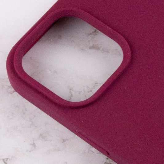 Чехол Silicone Case Full Protective (AA) для Apple iPhone 14 Pro (6.1") Бордовый / Maroon - изображение 3