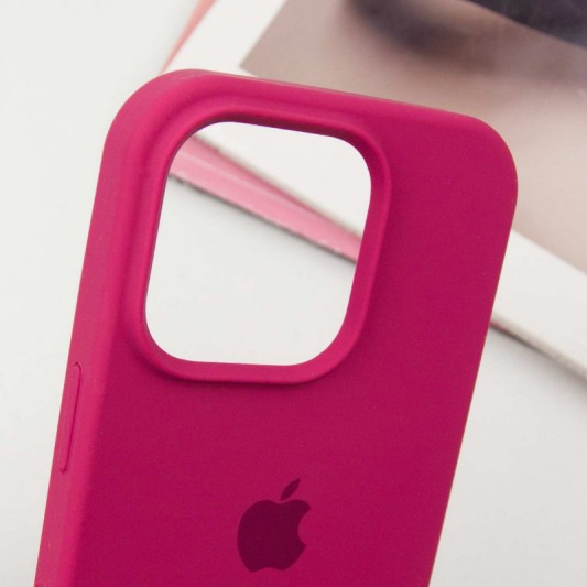 Чехол Silicone Case Full Protective (AA) для Apple iPhone 14 Pro (6.1") Красный / Rose Red - изображение 2
