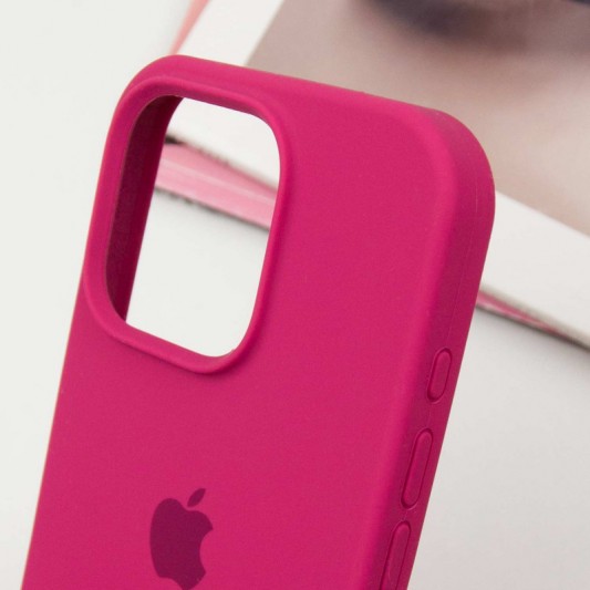 Чехол Silicone Case Full Protective (AA) для Apple iPhone 14 Pro (6.1") Красный / Rose Red - изображение 3