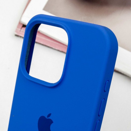 Чехол Silicone Case Full Protective (AA) для Apple iPhone 14 Pro (6.1") Синий / Capri Blue - изображение 3