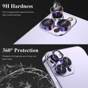 Захисне скло на камеру для Apple iPhone 14 Pro (6.1"") / 14 Pro Max (6.7"") - Metal Classic (в упак.) Бузковий / Rainbow