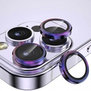 Захисне скло на камеру для Apple iPhone 14 Pro (6.1"") / 14 Pro Max (6.7"") - Metal Classic (в упак.) Бузковий / Rainbow