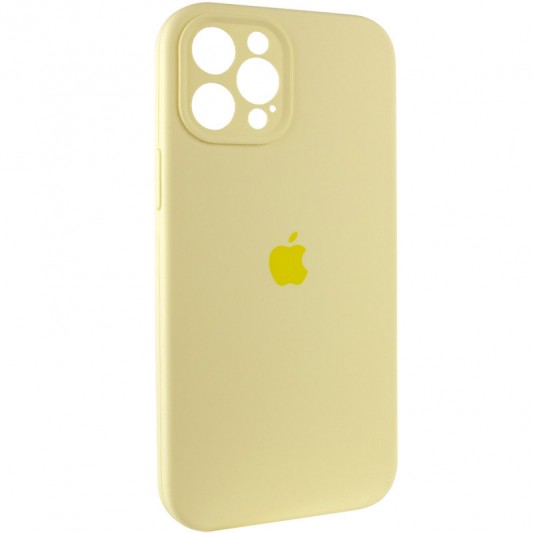 Чехол Silicone Case Full Camera Protective (AA) для Apple iPhone 12 Pro Max (6.7") Желтый / Mellow Yellow - изображение 1