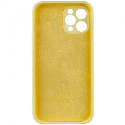 Чехол Silicone Case Full Camera Protective (AA) для Apple iPhone 12 Pro Max (6.7") Желтый / Mellow Yellow - изображение 3
