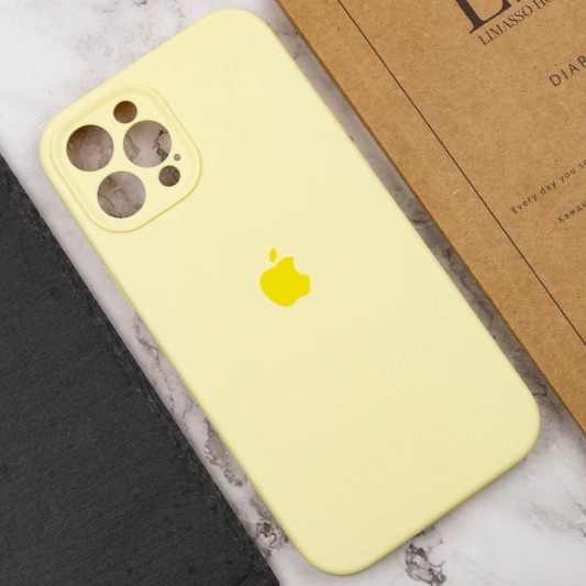 Чехол Silicone Case Full Camera Protective (AA) для Apple iPhone 12 Pro Max (6.7") Желтый / Mellow Yellow - изображение 4