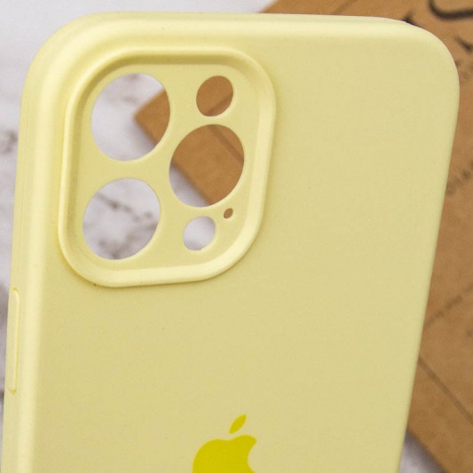 Чехол Silicone Case Full Camera Protective (AA) для Apple iPhone 12 Pro Max (6.7") Желтый / Mellow Yellow - изображение 5