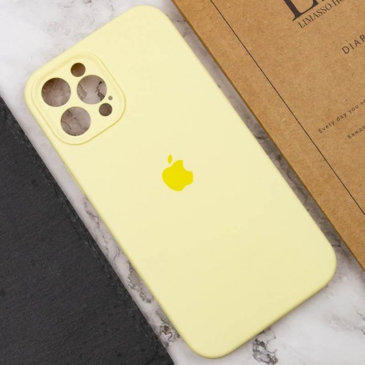 Чехол Silicone Case Full Camera Protective (AA) для Apple iPhone 12 Pro Max (6.7") Желтый / Mellow Yellow - изображение 4