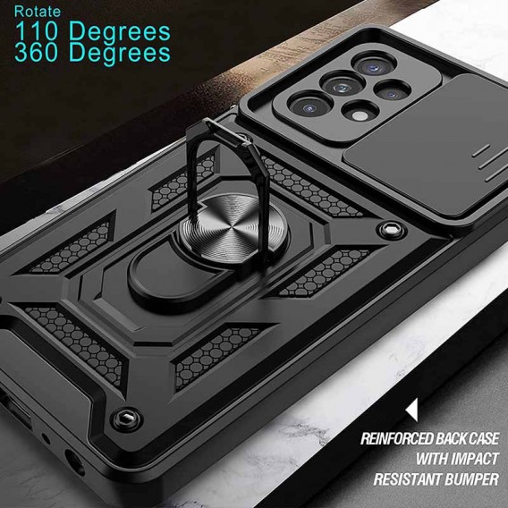 Удароміцний чохол для Samsung Galaxy A52 4G/A52 5G/A52s - Camshield Serge Ring for Magnet Чорний