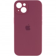 Чохол Silicone Case Full Camera Protective (AA) для iPhone 13, Бордовий / Plum