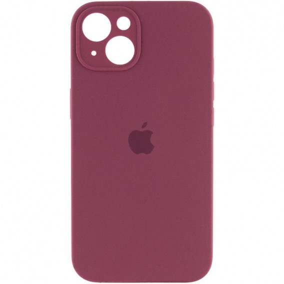 Чохол Silicone Case Full Camera Protective (AA) для Apple iPhone 13 (6.1"") Бордовий / Plum