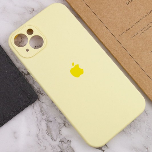 Чехол Silicone Case Full Camera Protective (AA) для Apple iPhone 13 (6.1"") Желтый / Mellow Yellow - изображение 5