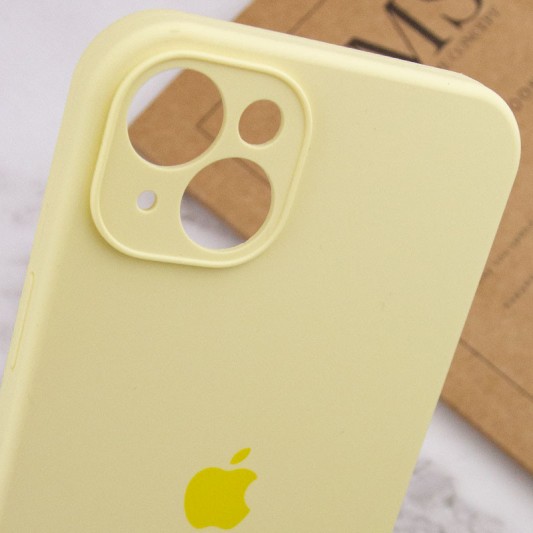 Чехол Silicone Case Full Camera Protective (AA) для Apple iPhone 13 (6.1"") Желтый / Mellow Yellow - изображение 6