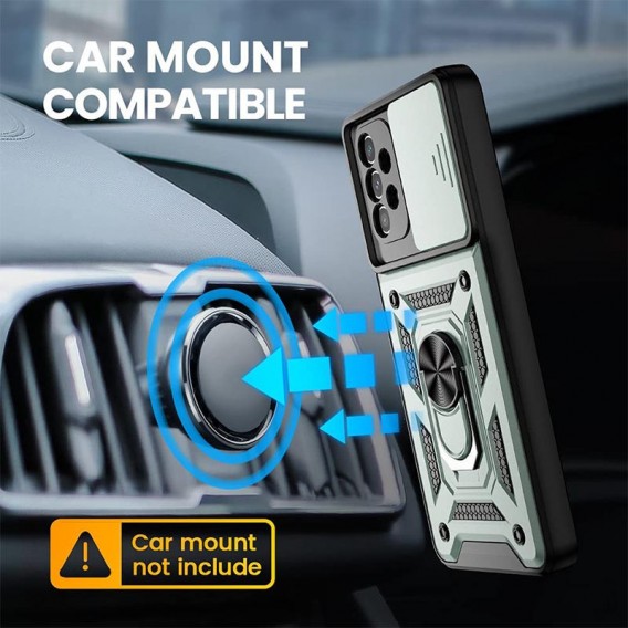 Удароміцний чохол Camshield Serge Ring for Magnet для Samsung Galaxy A73 5G Зелений