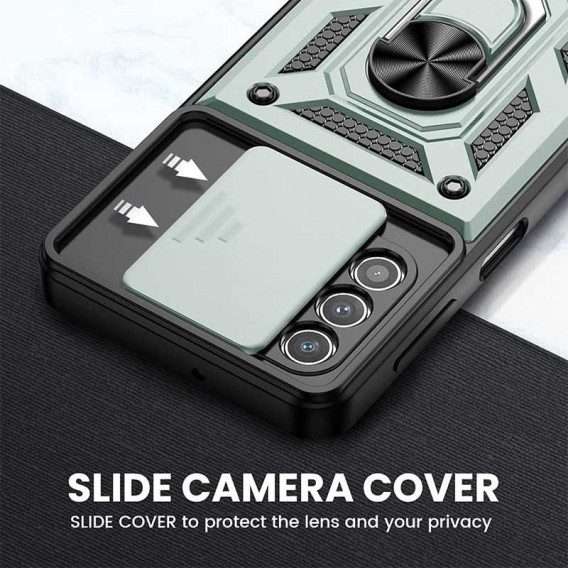 Удароміцний чохол Camshield Serge Ring for Magnet для Samsung Galaxy A73 5G Зелений