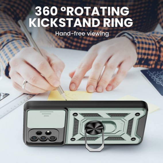 Удароміцний чохол Camshield Serge Ring for Magnet для Samsung Galaxy A73 5G Зелений