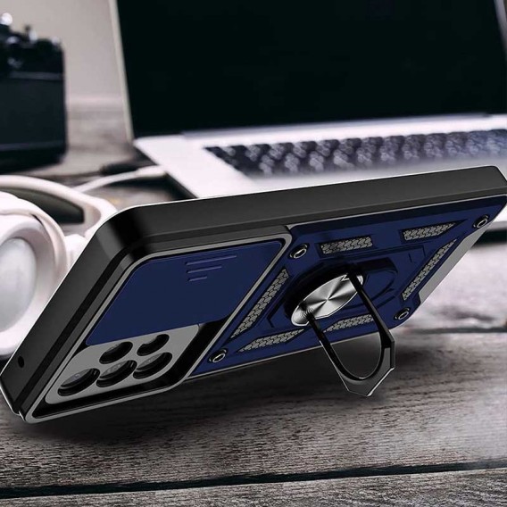 Ударопрочный чехол Camshield Serge Ring for Magnet для Samsung Galaxy A73 5G Синий