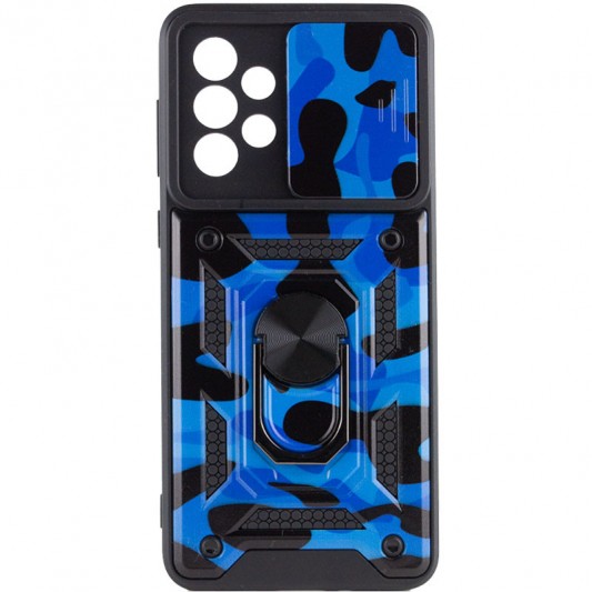 Ударопрочный чехол Camshield Serge Ring Camo для Samsung Galaxy A73 5G Синий / Army Blue - изображение 1