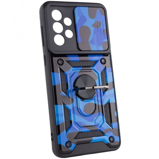 Ударопрочный чехол Camshield Serge Ring Camo для Samsung Galaxy A73 5G Синий / Army Blue - изображение 2
